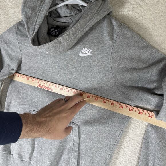 Nike Hoodie Sweatshirt Womens Large Gray Varsity Fleece Funnel Neck BV4526 - Picture 10 of 13